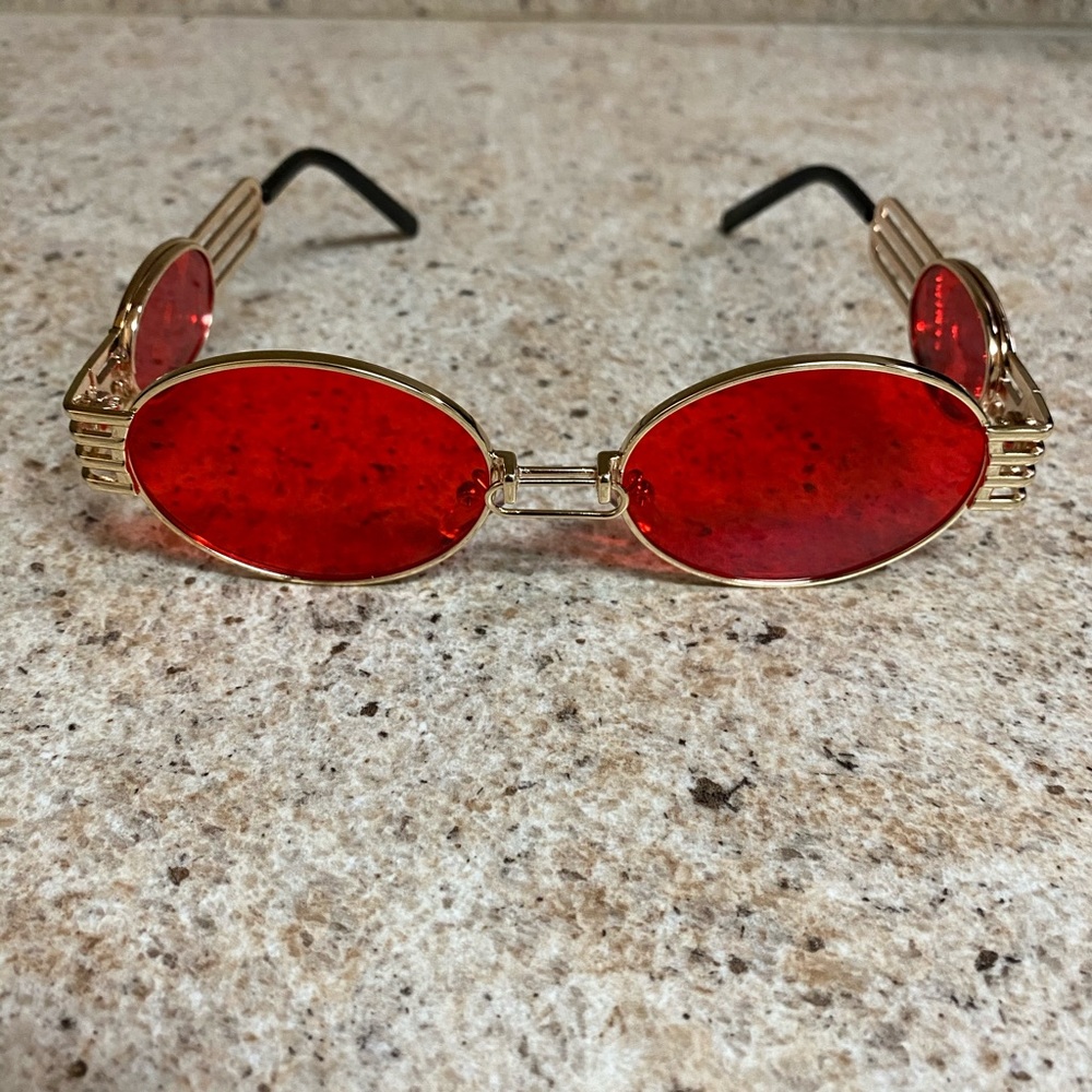 Santa Red & Gold Dragon Oval Frames